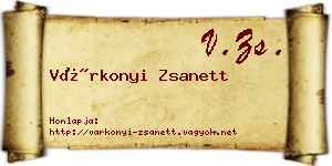Várkonyi Zsanett névjegykártya